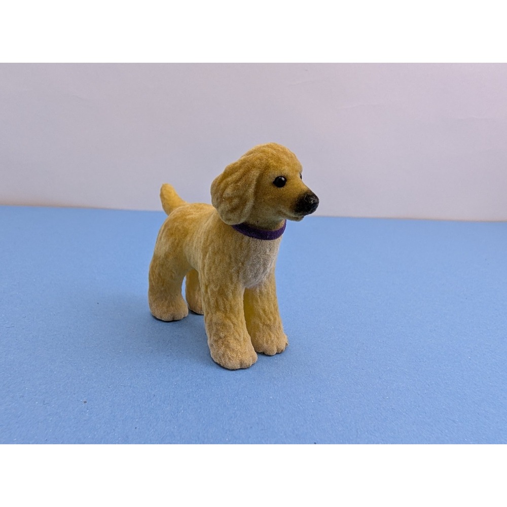Vintage Barbie Pet Lovin Flocked Golden Retriever Puppy Dog